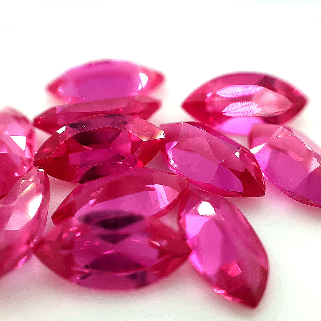 Marquise Synthetic Pink Sapphire Corundum
