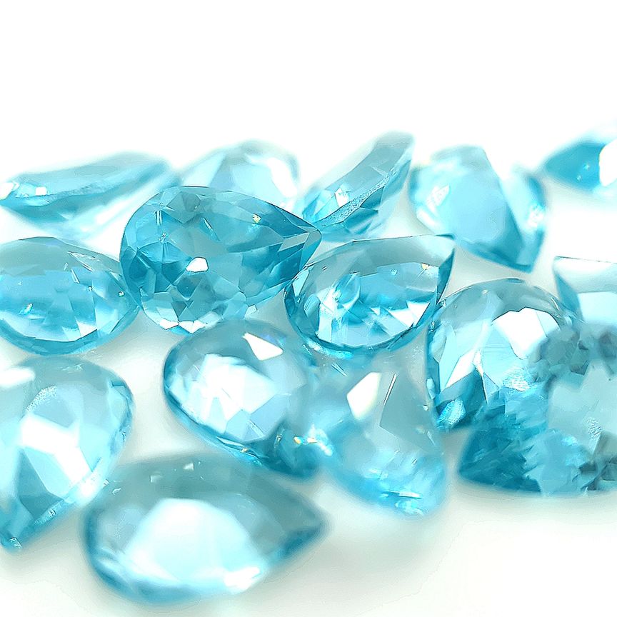 Pear Aquamarine Glass