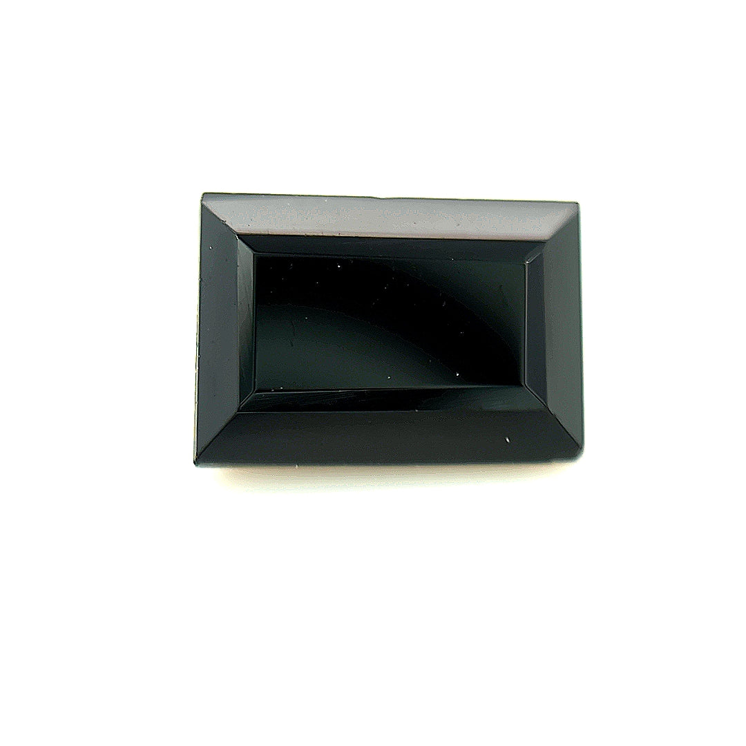 Rectangle Faceted Dyed Black Onyx Calcedony (Agate)