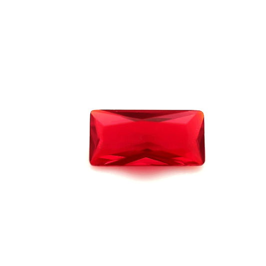Straight Baguette Red Glass