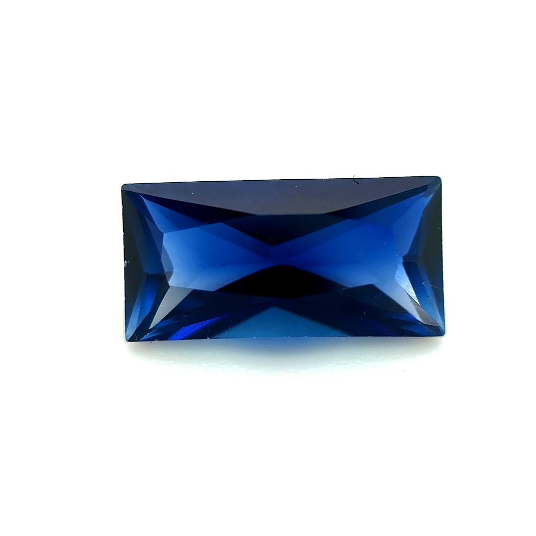 Straight Baguette Synthetic Blue Sapphire Corundum