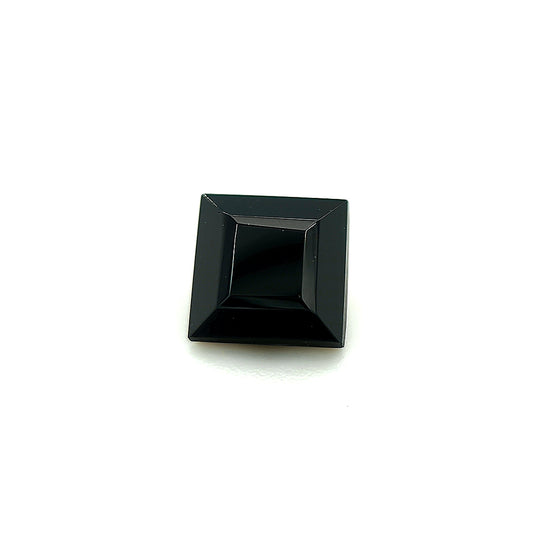 Square Faceted Dyed Black Onyx Calcedony (Agate)