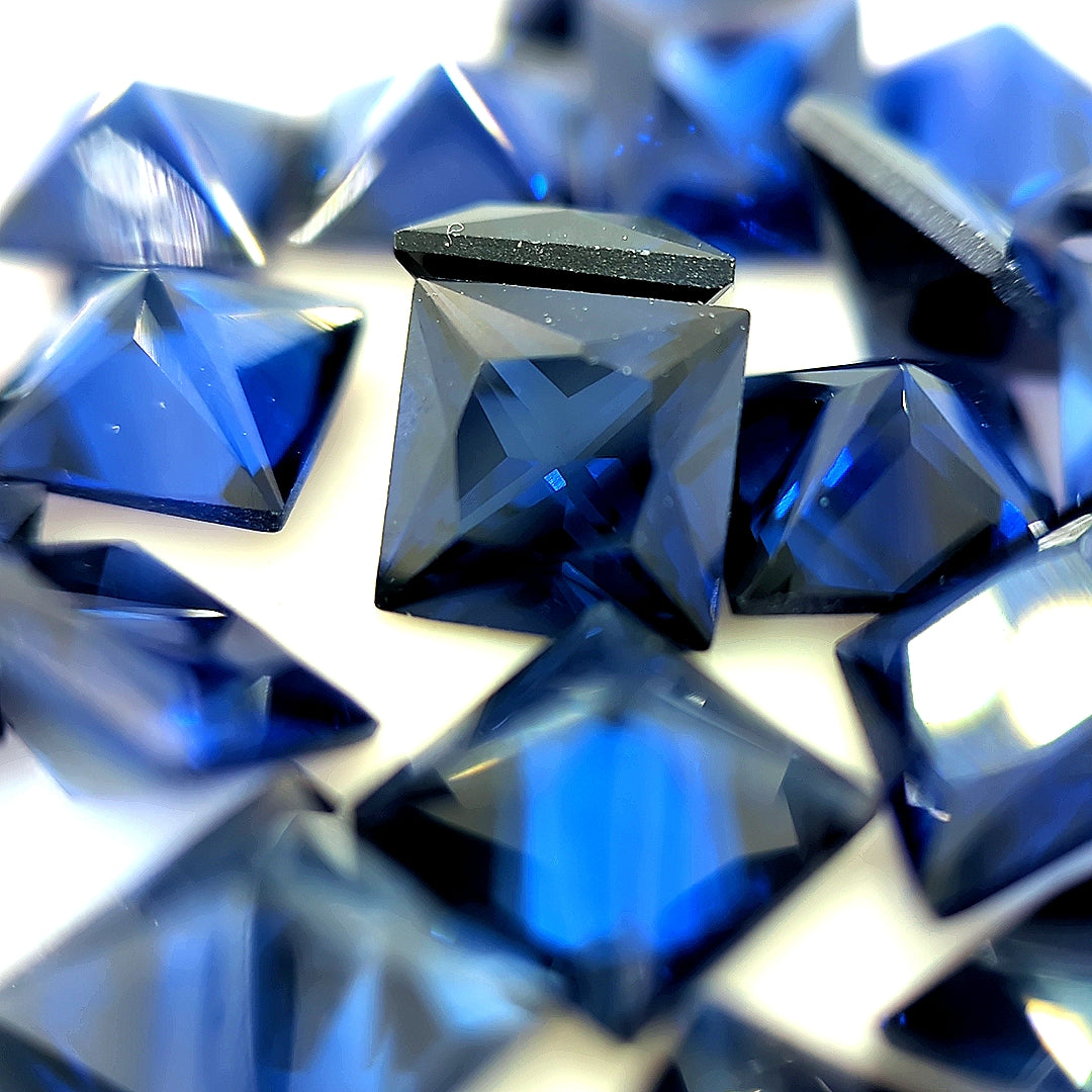 Square Synthetic Blue Sapphire Corundum