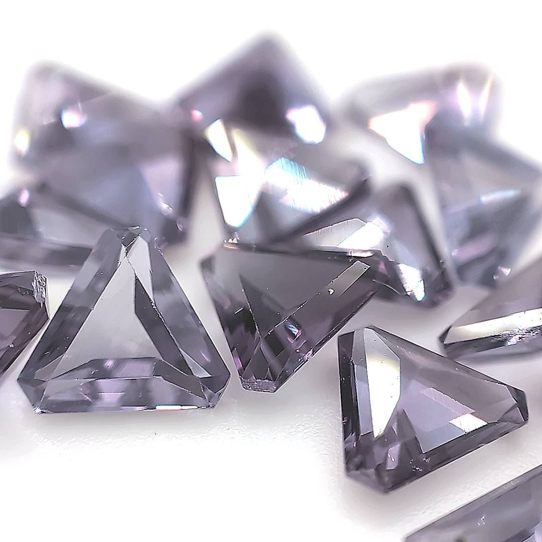Alexandrite Triangle Triangle with Cut Corners Synthetic Alexandrite (Color Change Sapphire ...