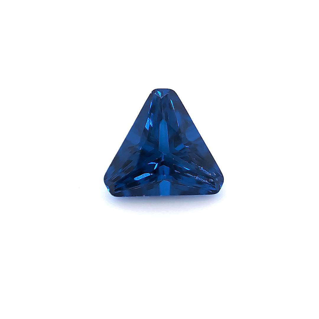 Triangle with Cut Corners Synthetic Blue Spinel – CZ Elephant LLC