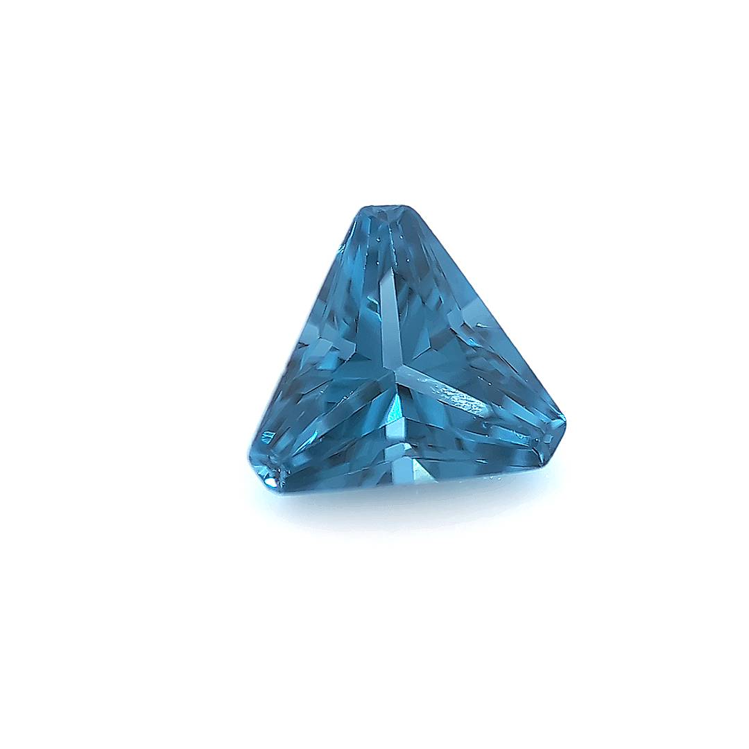 Triangle with Cut Corners Synthetic Blue Zircon Spinel
