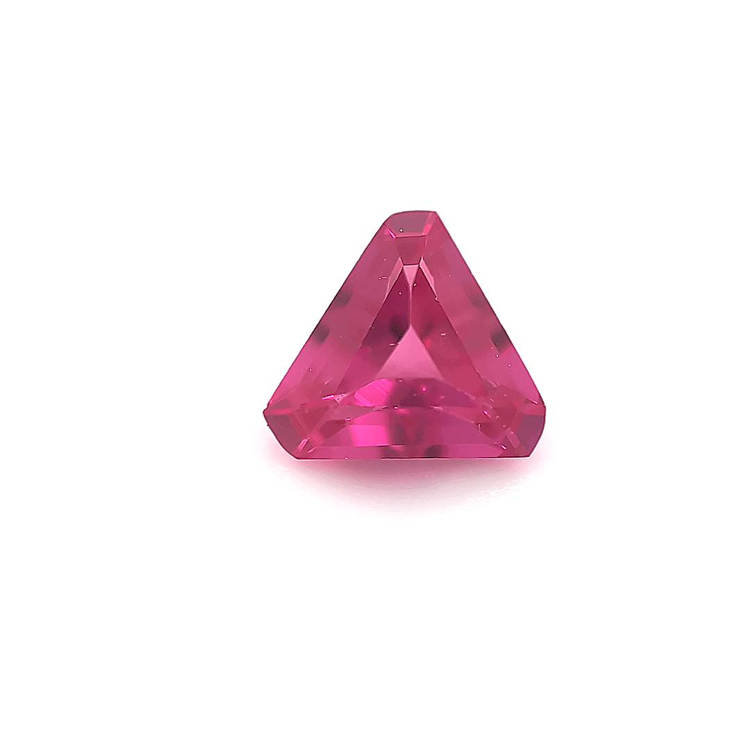 Triangle with Cut Corners Synthetic Pink Sapphire Corundum