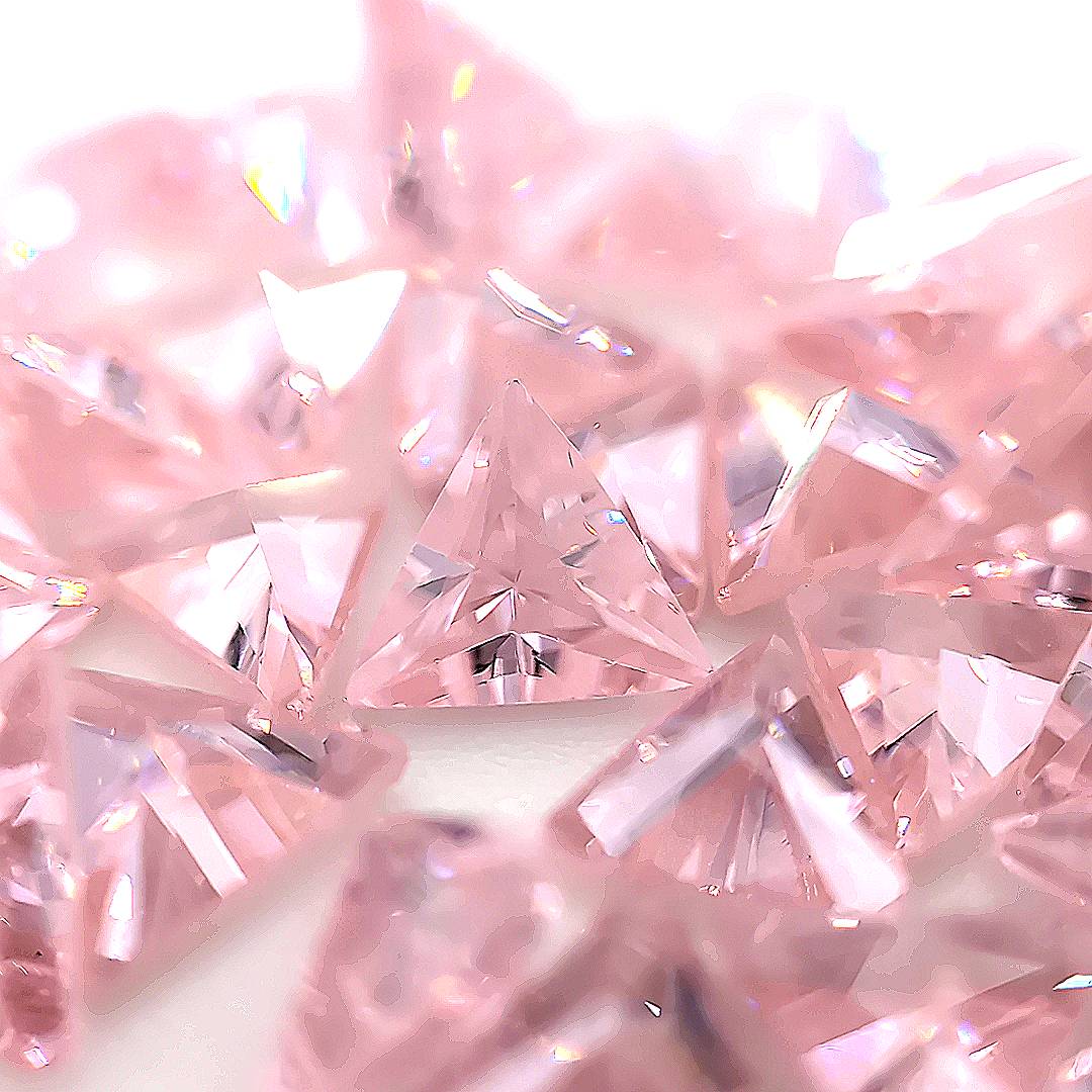 Triangle with Points Pink CZ