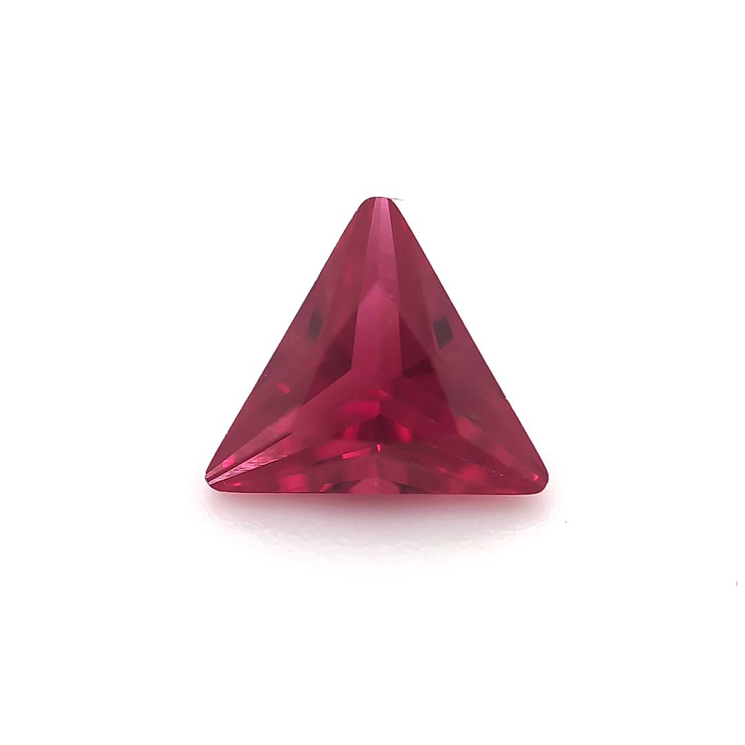 Triangle with Points Synthetic Red Ruby Corundum