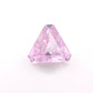 Triangle with Cut Corners Synthetic Rose Corundum