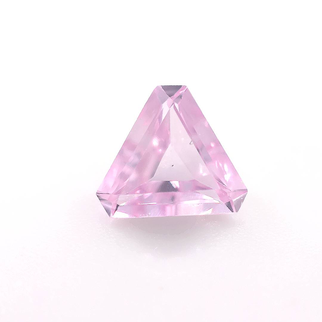 Triangle with Cut Corners Synthetic Rose Corundum