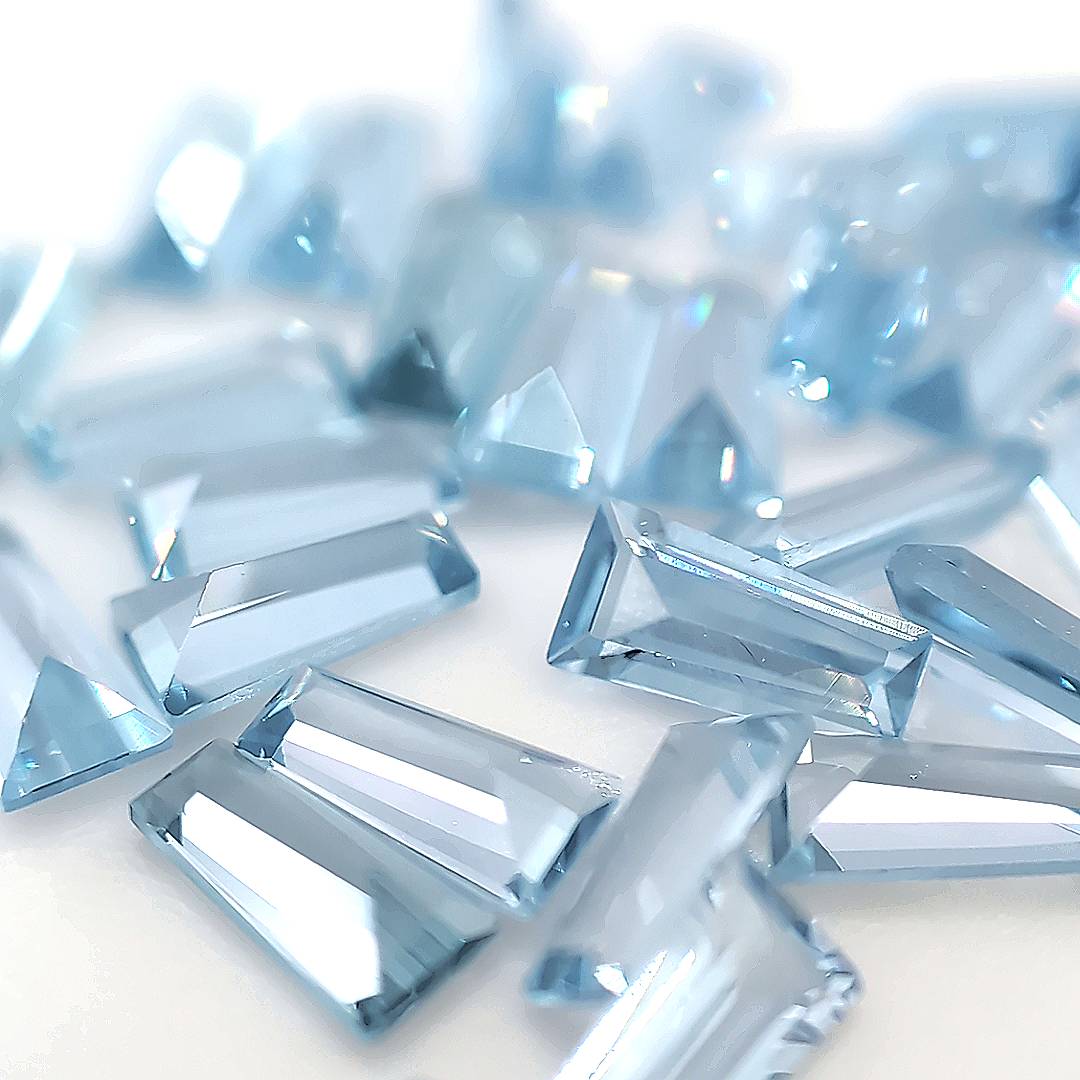 Tapered Baguette Synthetic Aquamarine Spinel