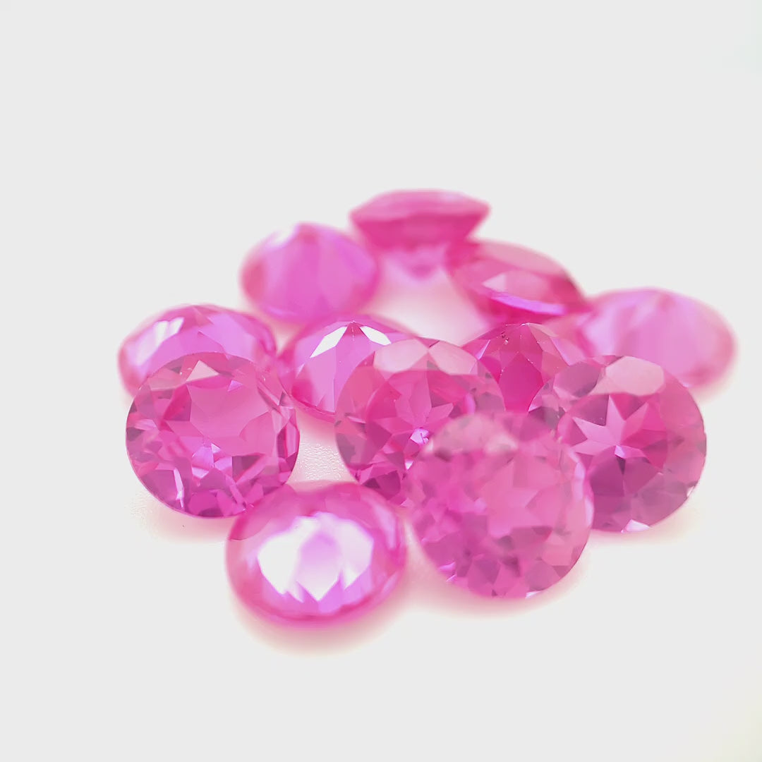 Round Synthetic Pink Sapphire Corundum
