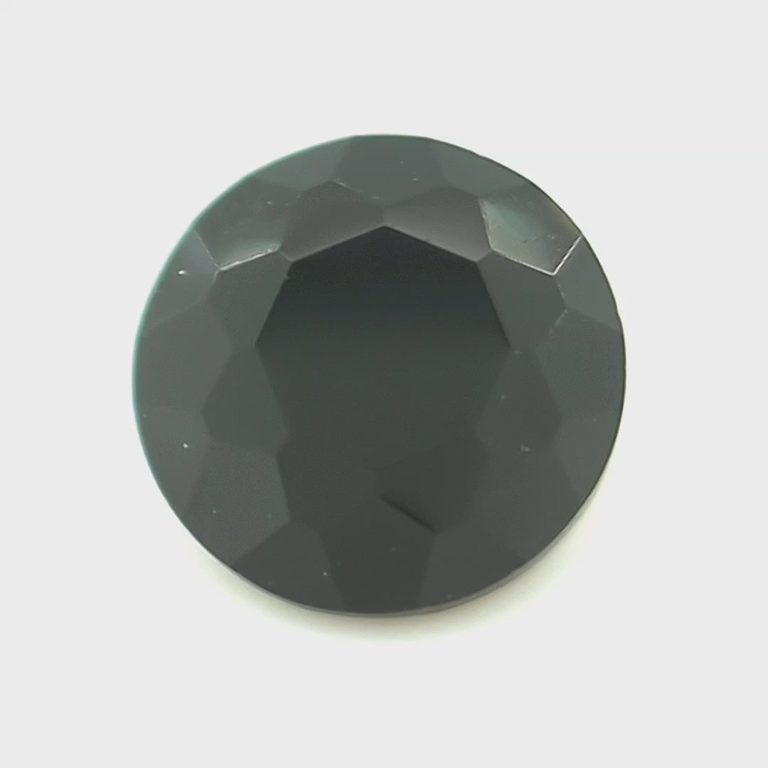 Round Faceted Dyed Black Onyx Calcedony (Agate)