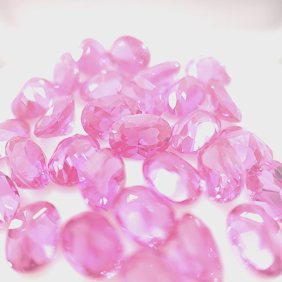 Oval Synthetic Pink Sapphire Corundum
