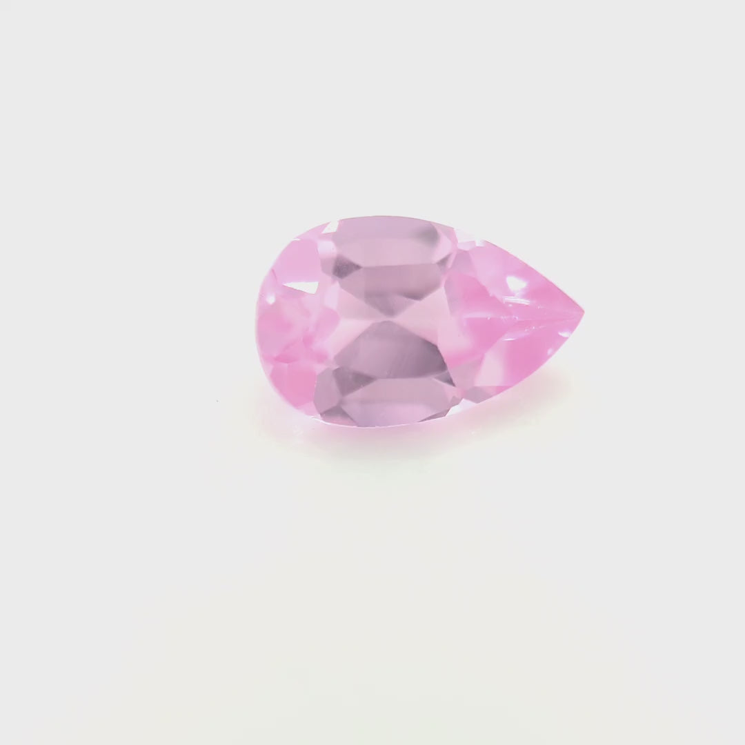 Pear Synthetic Rose Sapphire Corundum