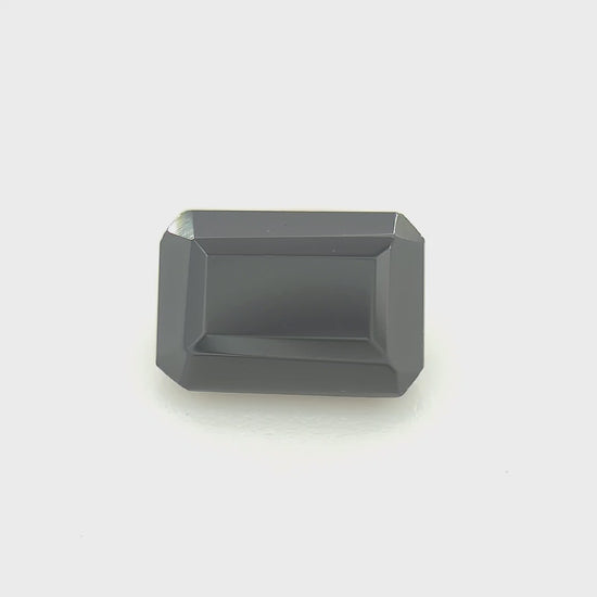 Octagon Faceted Dyed Black Onyx Calcedony (Agate)