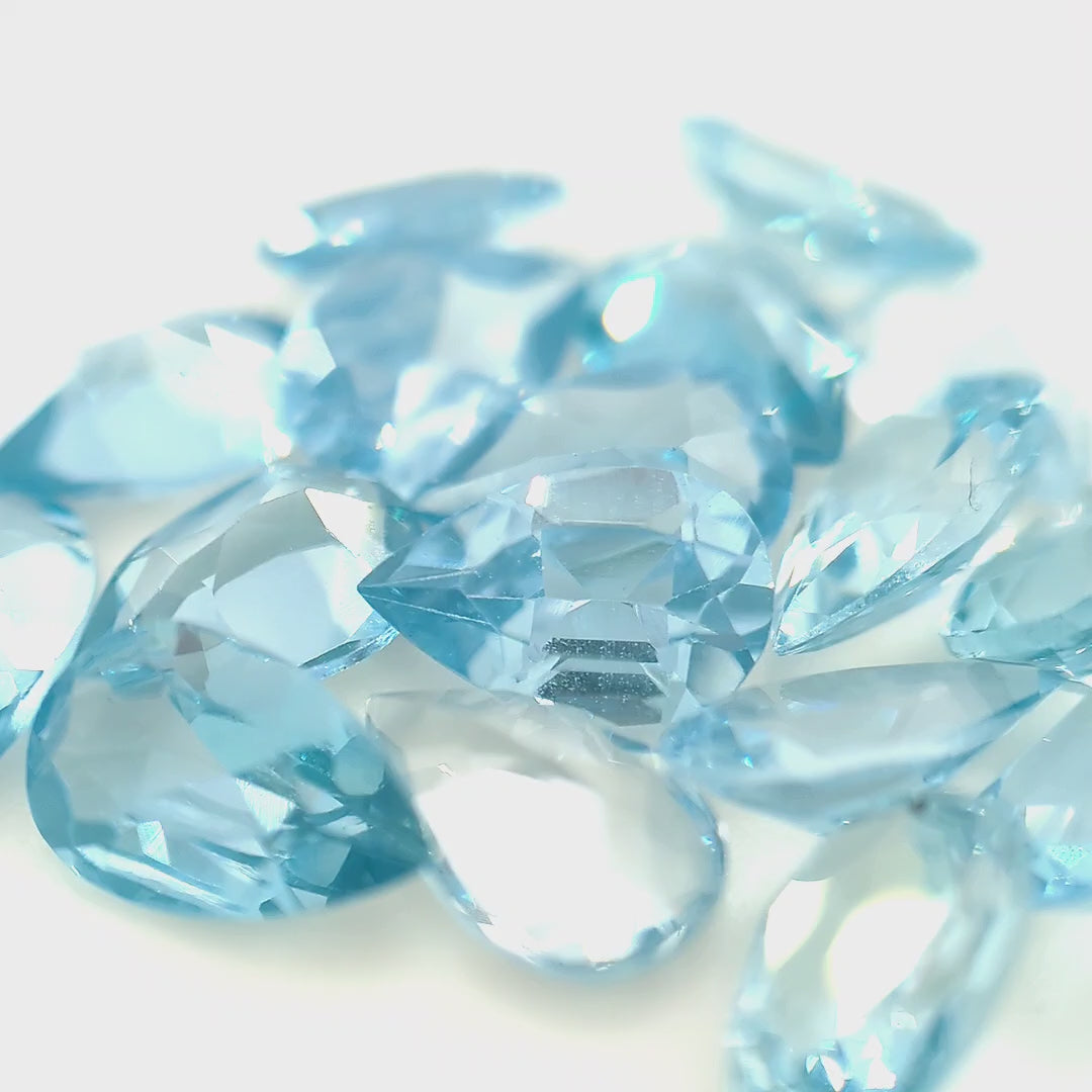 Pear Synthetic Aquamarine Spinel
