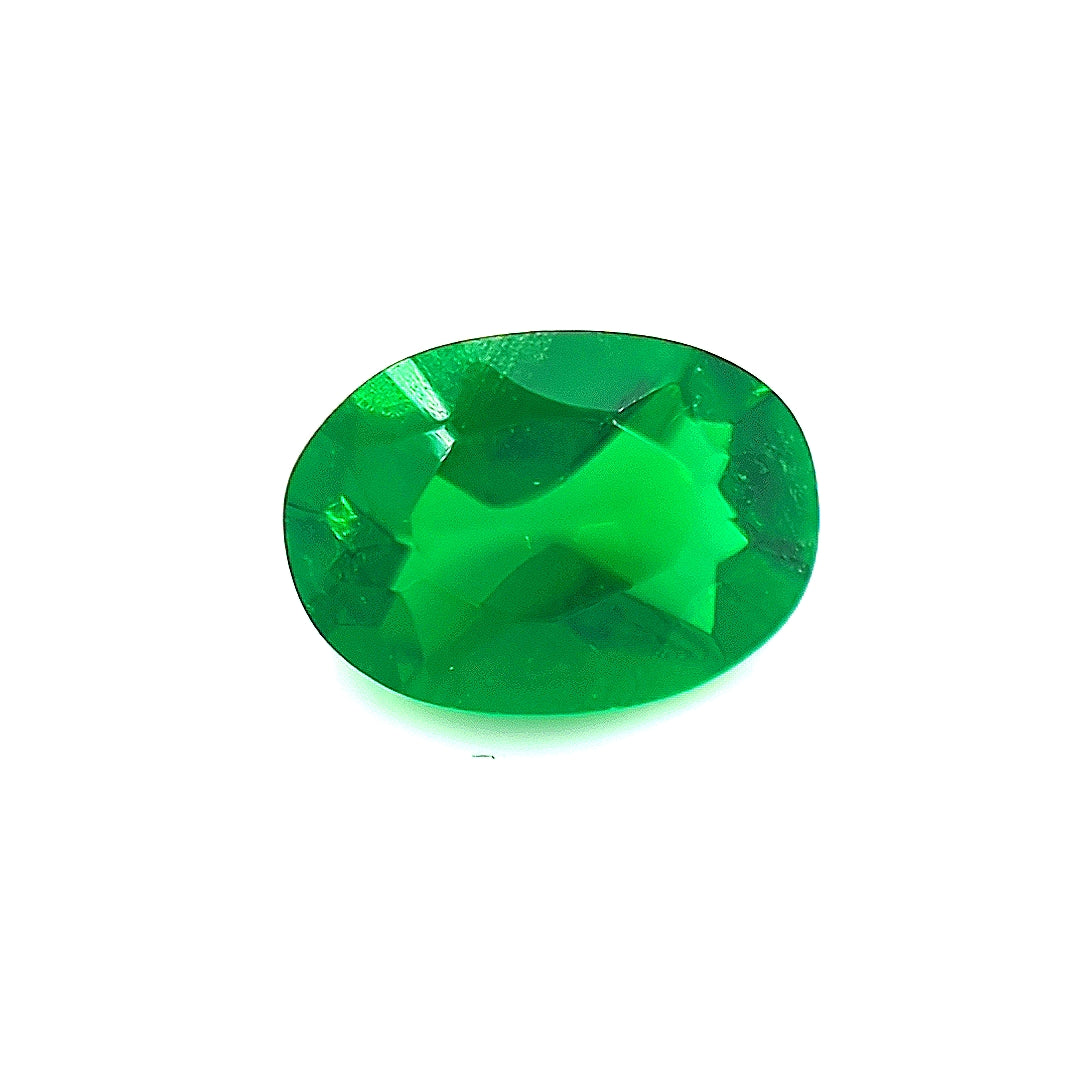 Oval Green Glass
