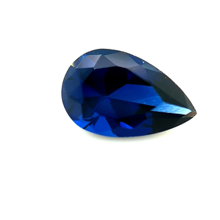Pear Synthetic Blue Sapphire Corundum
