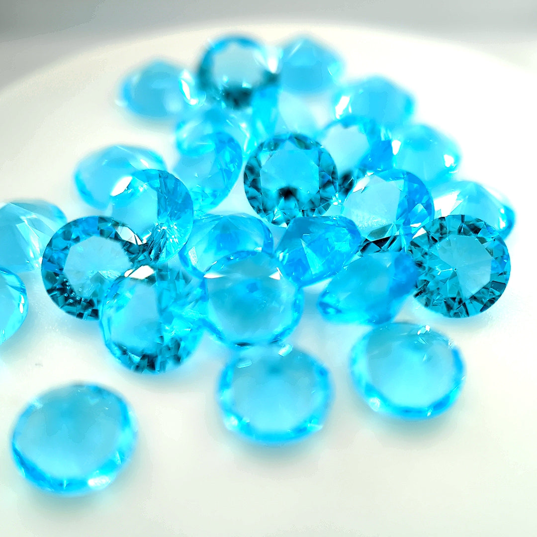 Round Blue Zircon Glass
