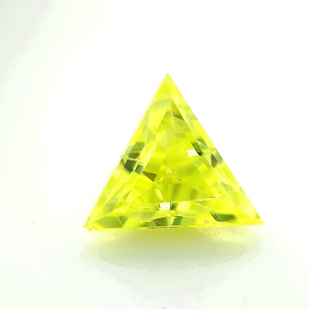 Triangle with Cut Corners Lime CZ